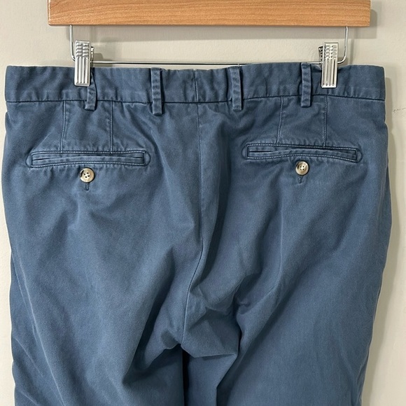 PETER MILLAR Mens SOFT TOUCH FLAT FRONT TROUSER Chino Pant Blue Sz 35 - Picture 8 of 11
